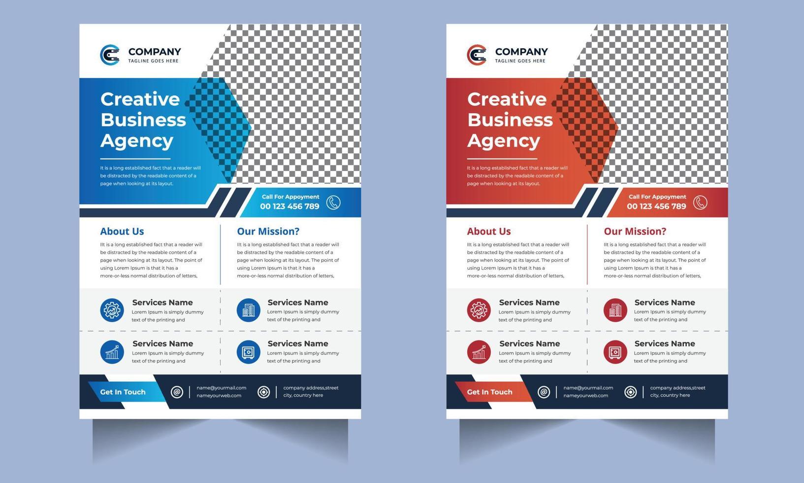 Corporate business flyer design, digital marketing agency premium vector