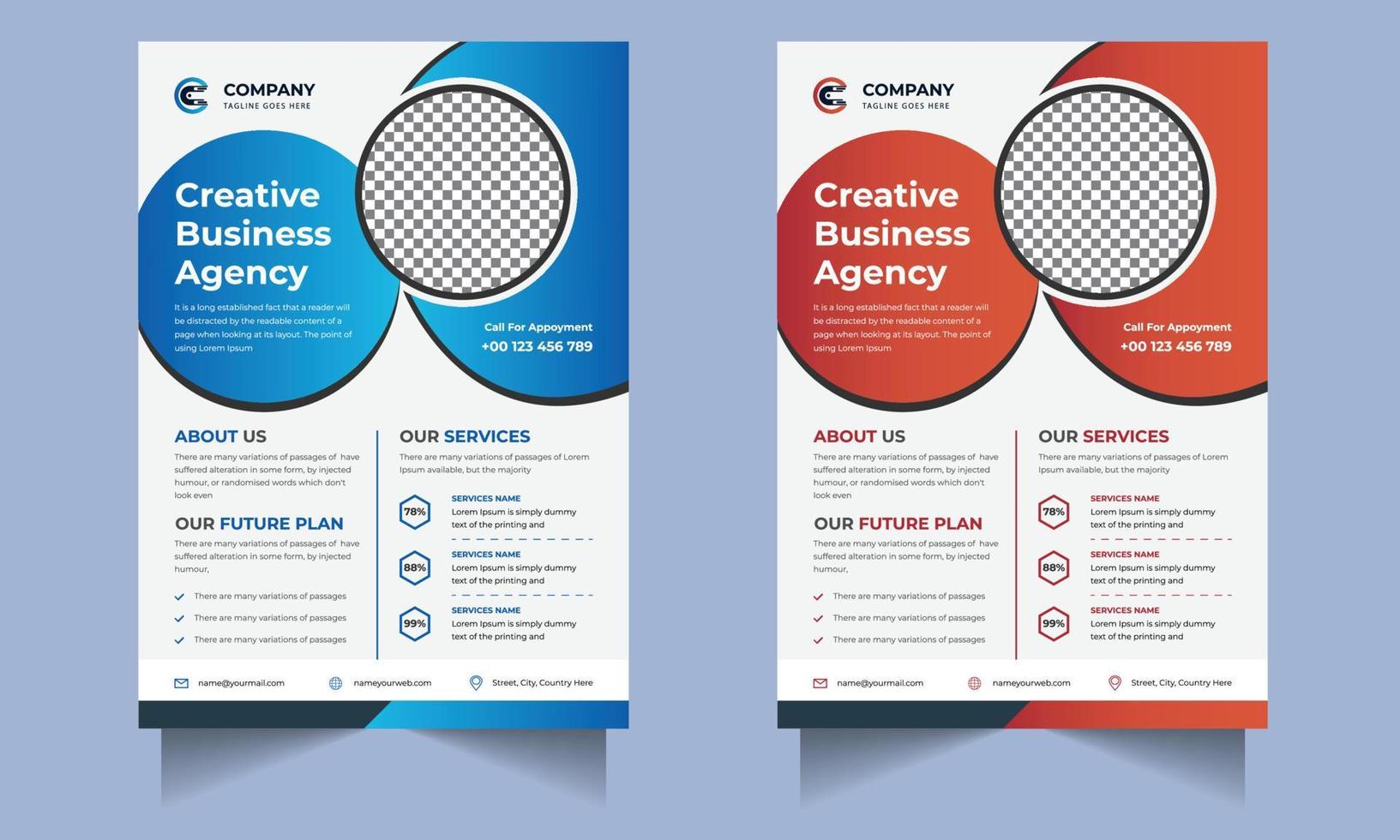 Corporate business flyer design, digital marketing agency premium vector