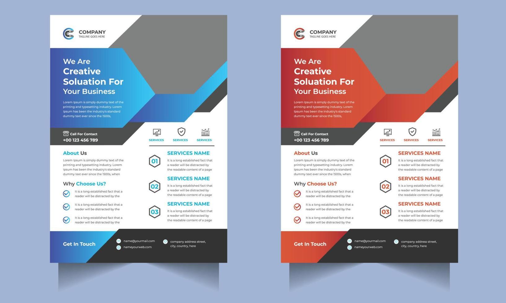 Corporate business flyer design, digital marketing agency premium vector