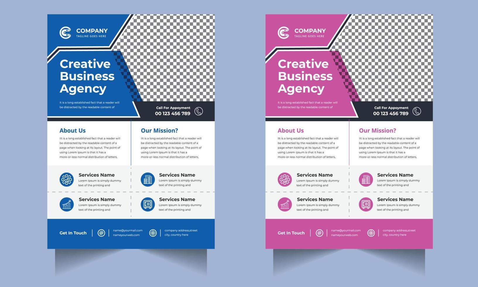 Corporate business flyer design, digital marketing agency premium vector