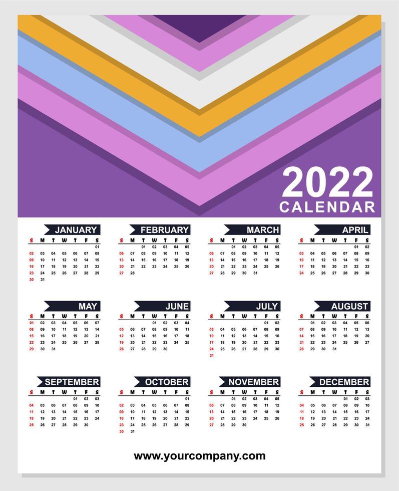 calendar year 2022 design, vector, eps file format. vector