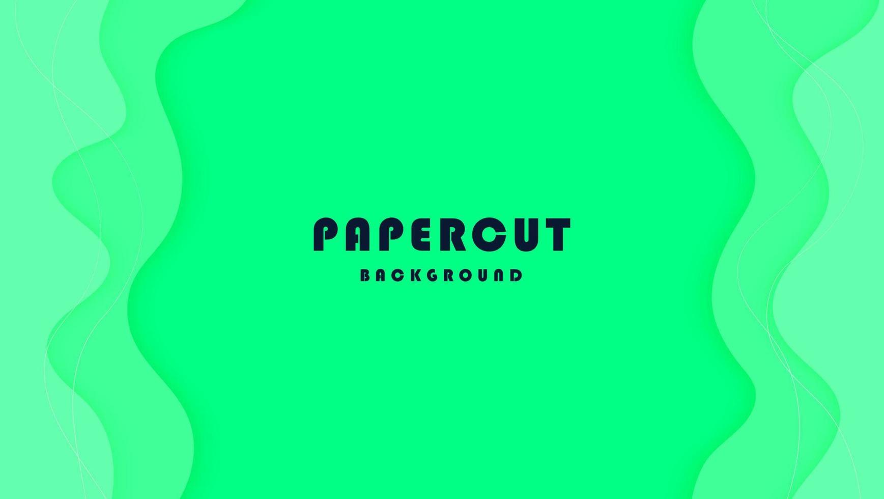 Modern Abstract Light Green Wave Shapes Papercut Style Background Design vector