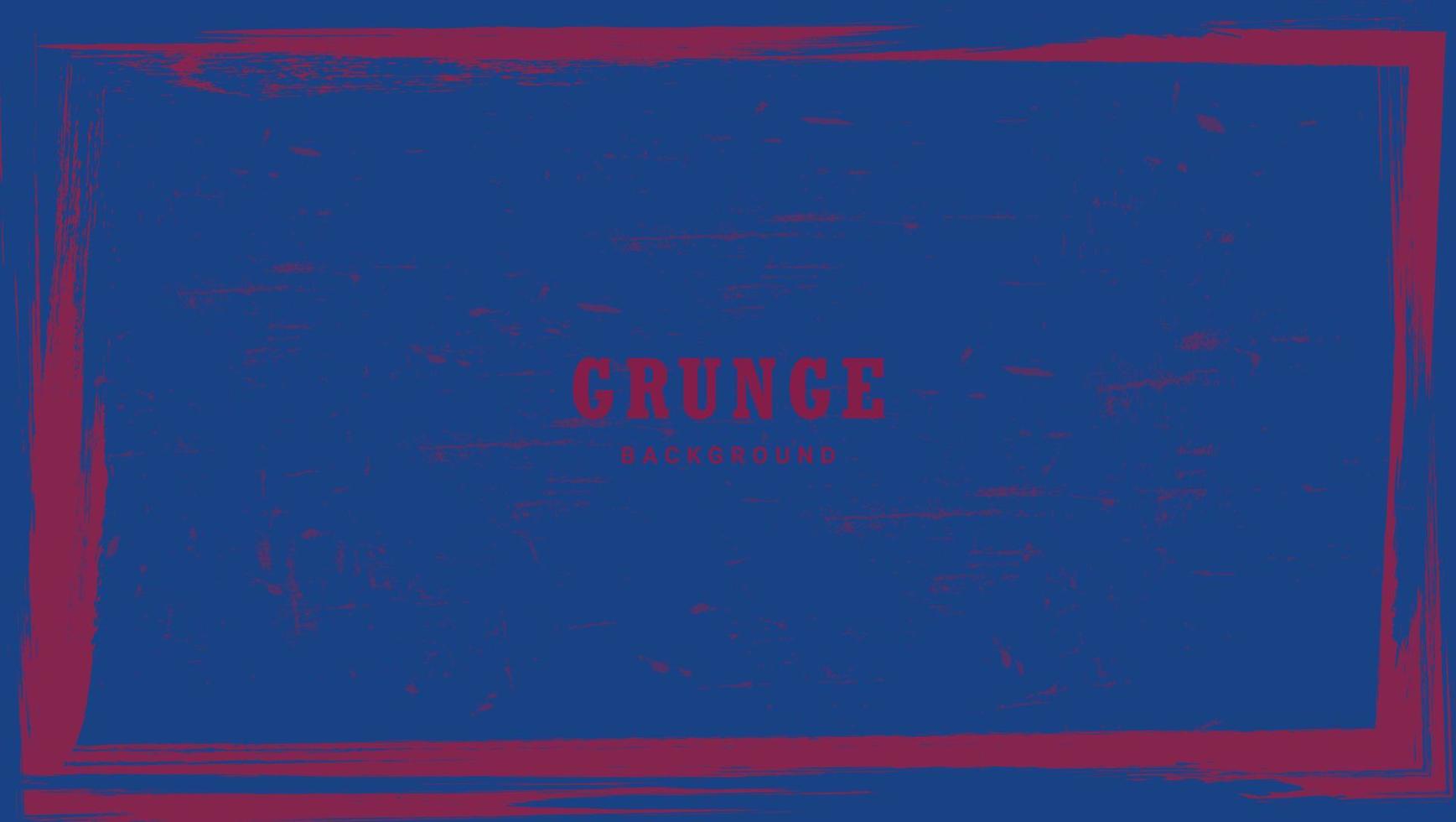 Abstract Vintage Dirty Red Frame Grunge In Blue Background vector