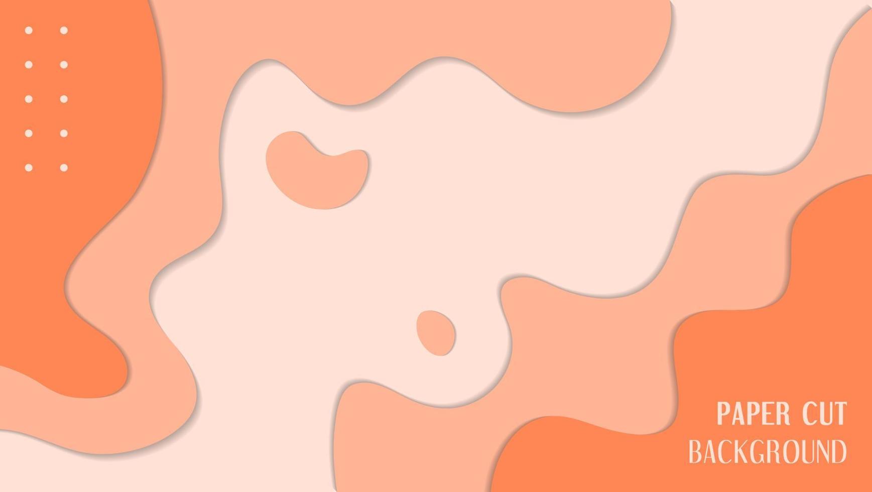Fondo moderno de estilo papercut de ondas naranjas. se puede utilizar para banner, presentación, marco o papel tapiz vector