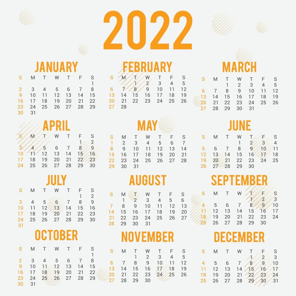 Yearly Calendar Template vector