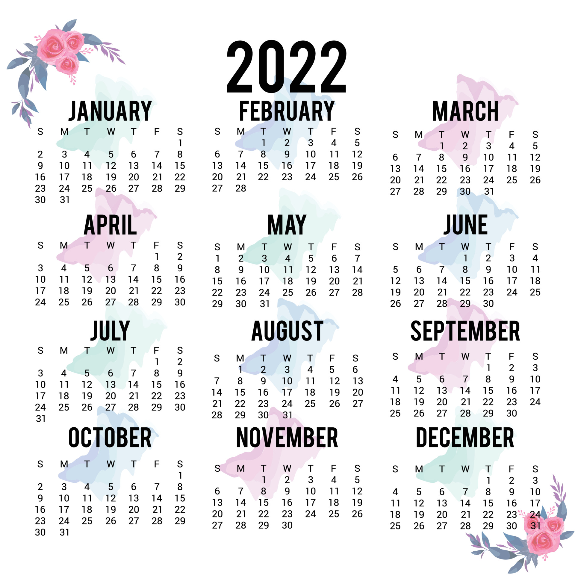 New Year Yearly Calendar 2022 Template 3777479 Vector Art At Vecteezy