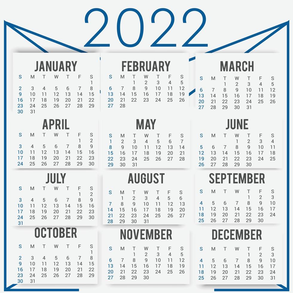 plantilla de calendario anual vector