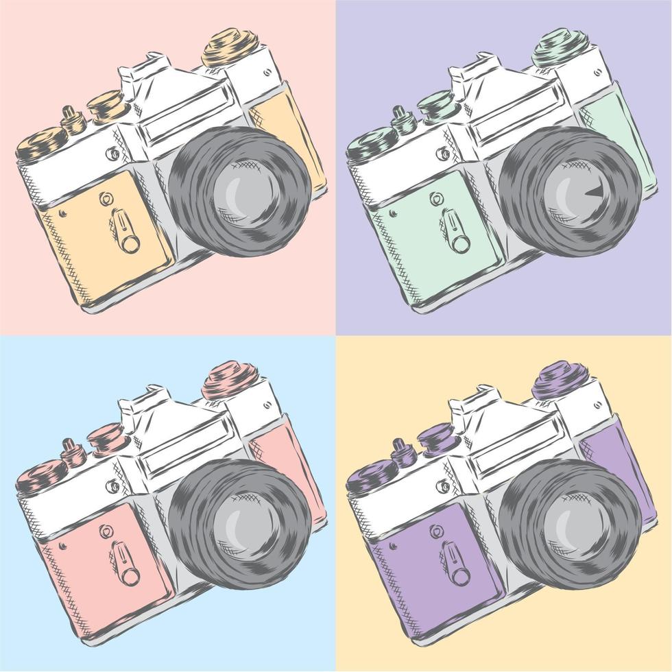 Vintage camera. Illustration for a postcard, poster or print on clothes. vector