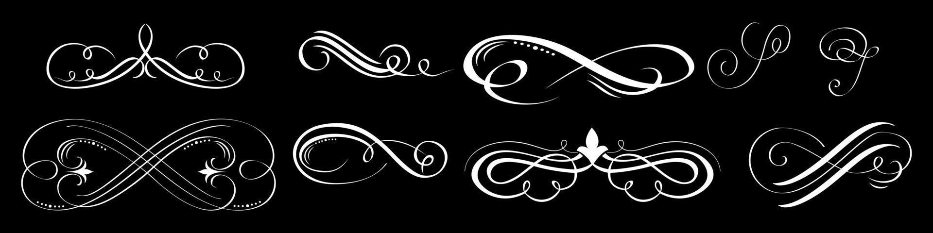 Vintage Calligraphic Design Elements Swirls Vignettes And Page vector