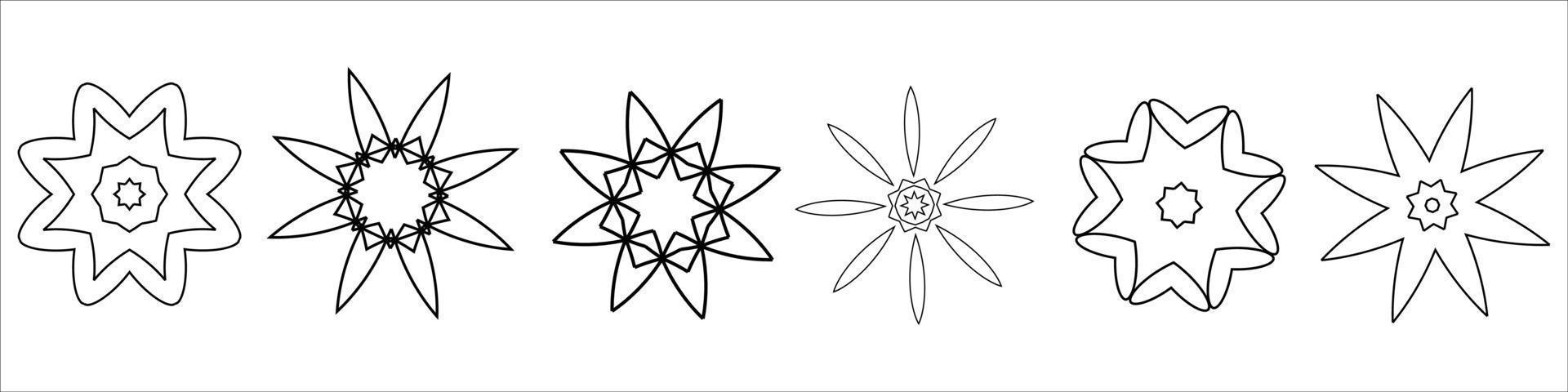 Vintage hand drawn star bursts vector