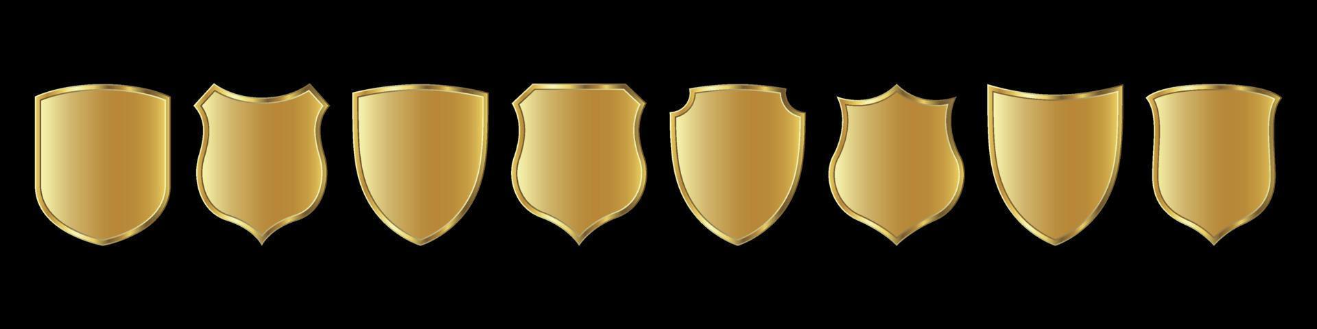 Vector gold shield icons