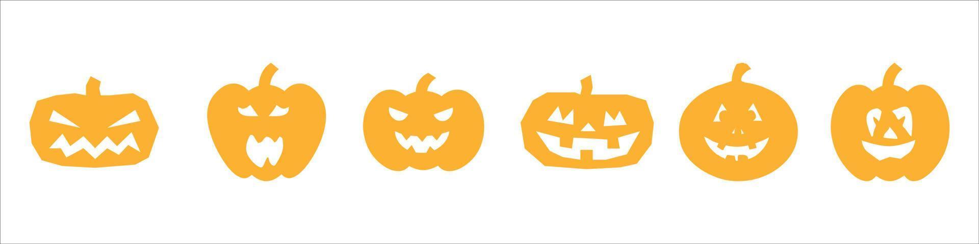 Cute halloween pumpkins vector