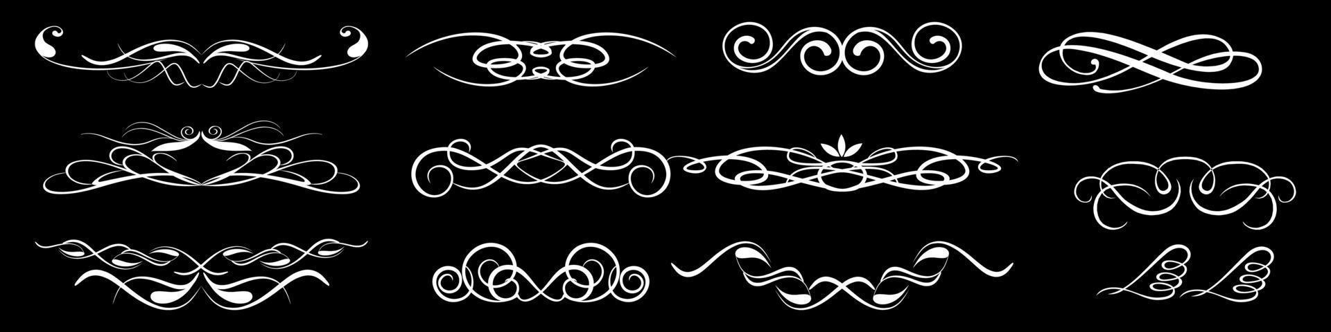 Calligraphic Design Elements, Dividers and Dashes vector