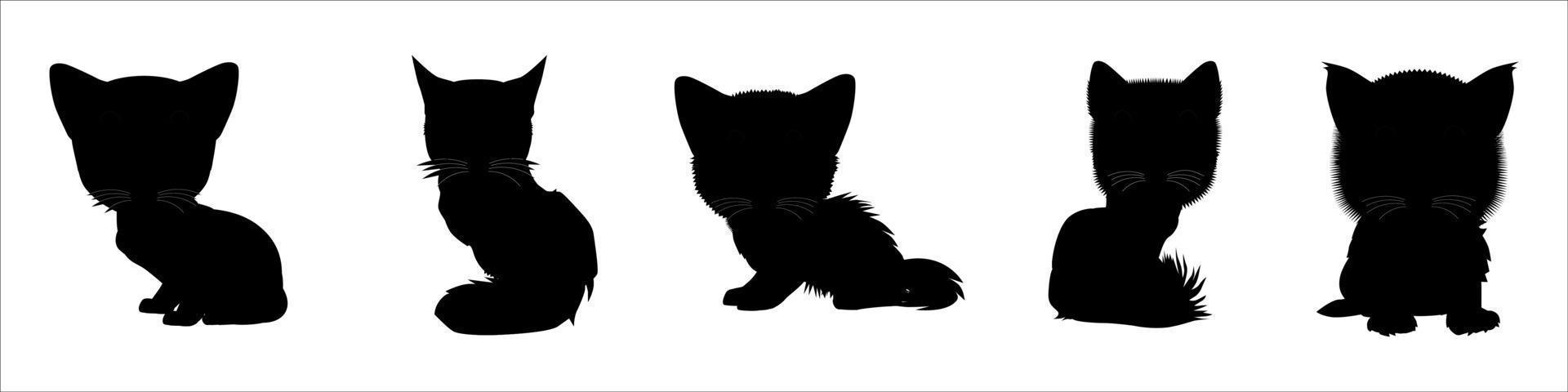 siluetas de gatos vector