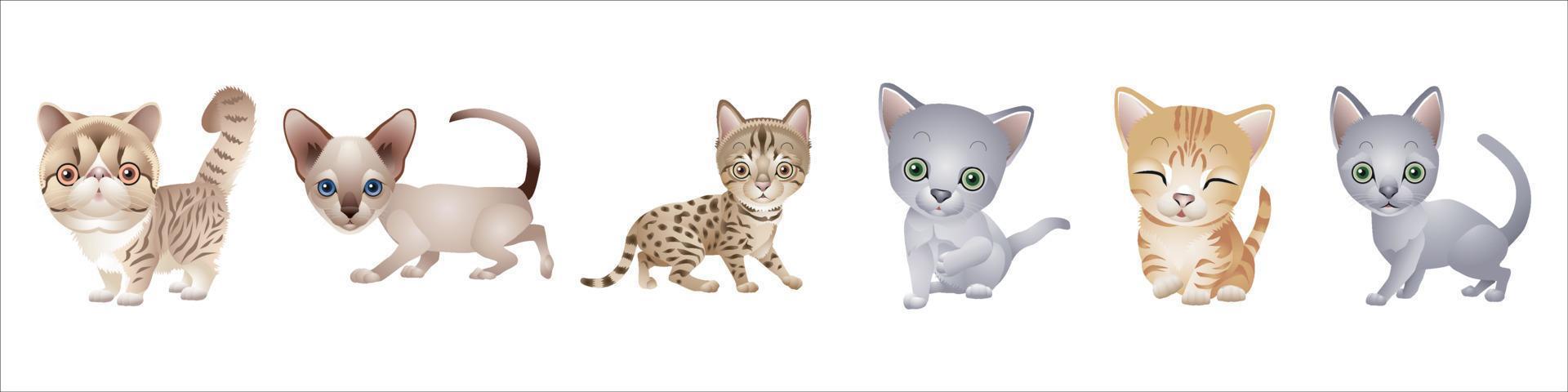 Cartoon cat characters collection 3777810 Vector Art at Vecteezy