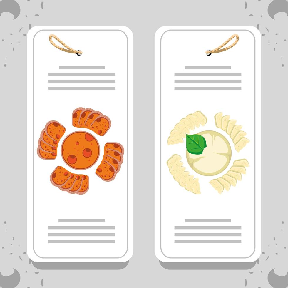 cheese menu tags vector