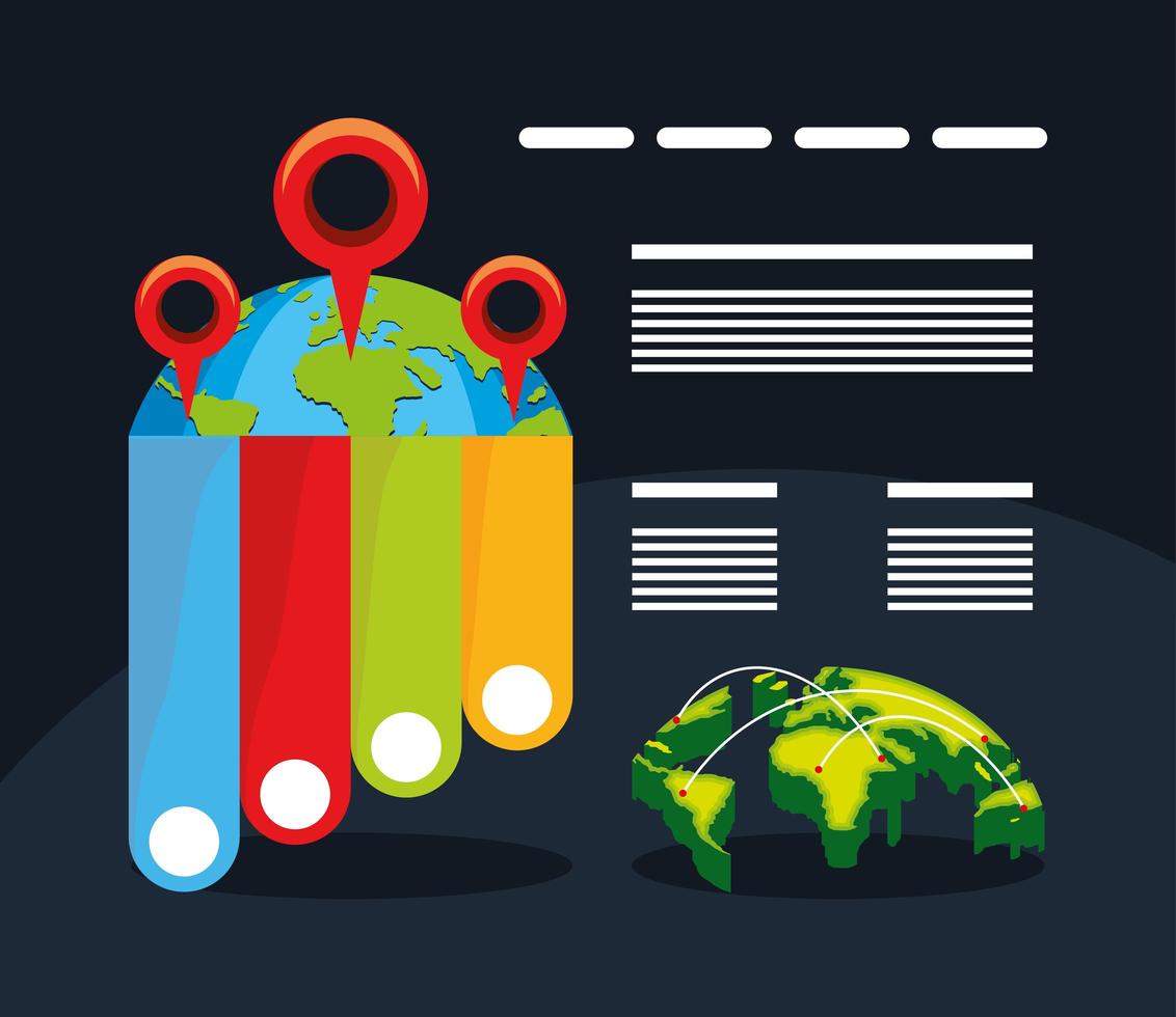 world map infographic vector