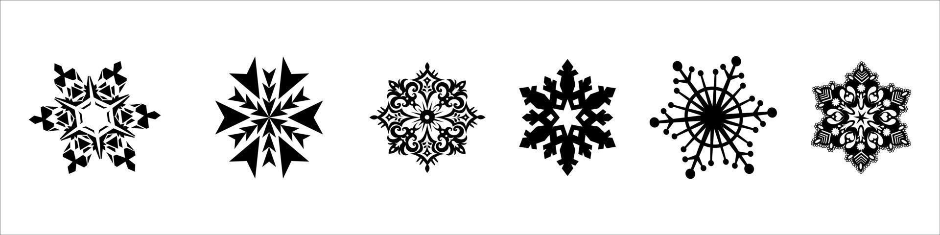 set of vector snowflakes