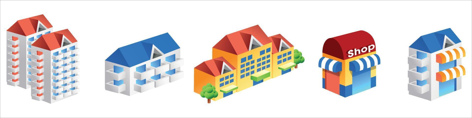 Buildings and modern city houses vector