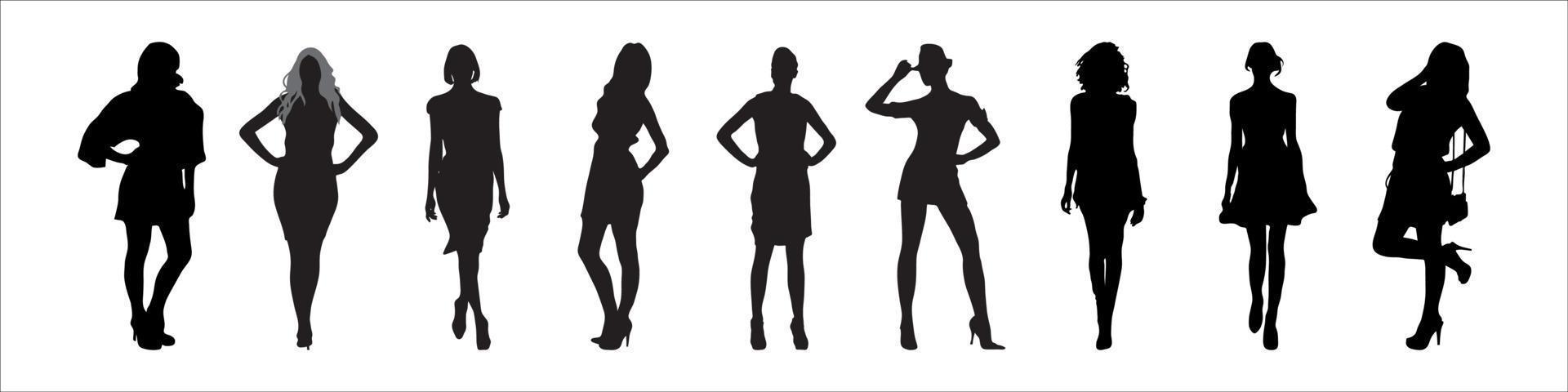 Female silhouettes vector