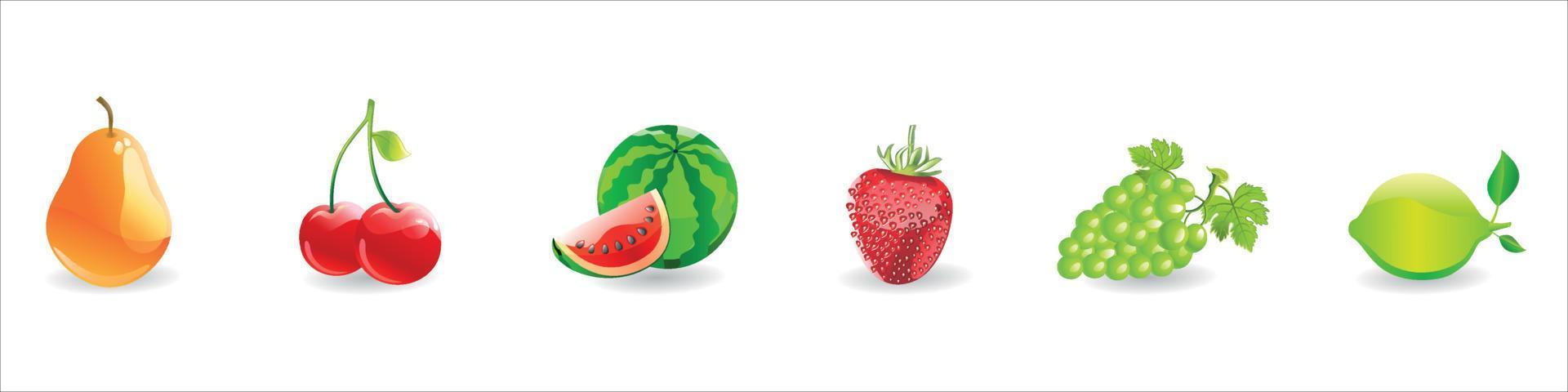 Fruits icons vector