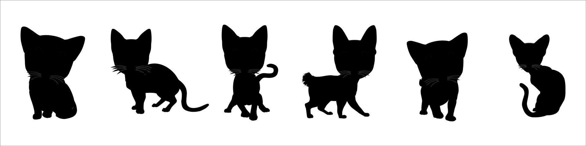 collection of cat silhouettes vector