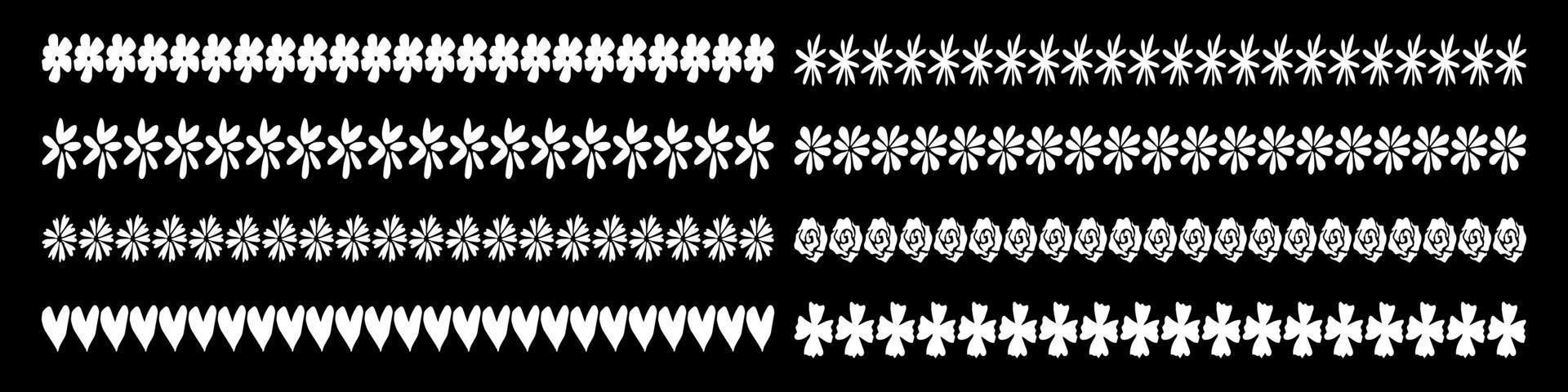 hand drawn floral borders vector