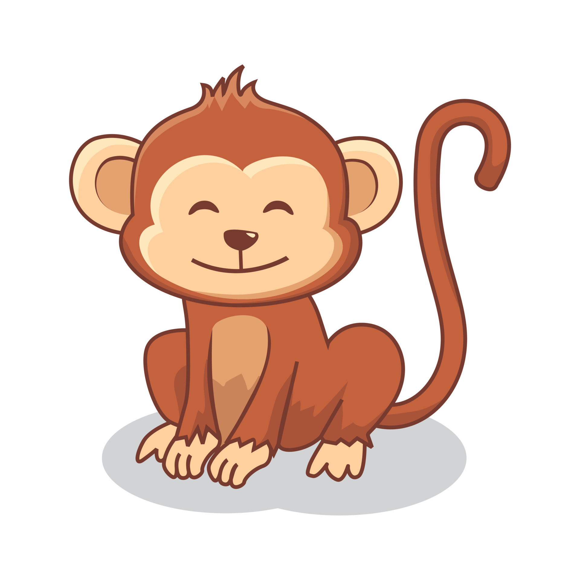 Monkey Cartoon Cute Animals Illustration Vector Art At Vecteezy