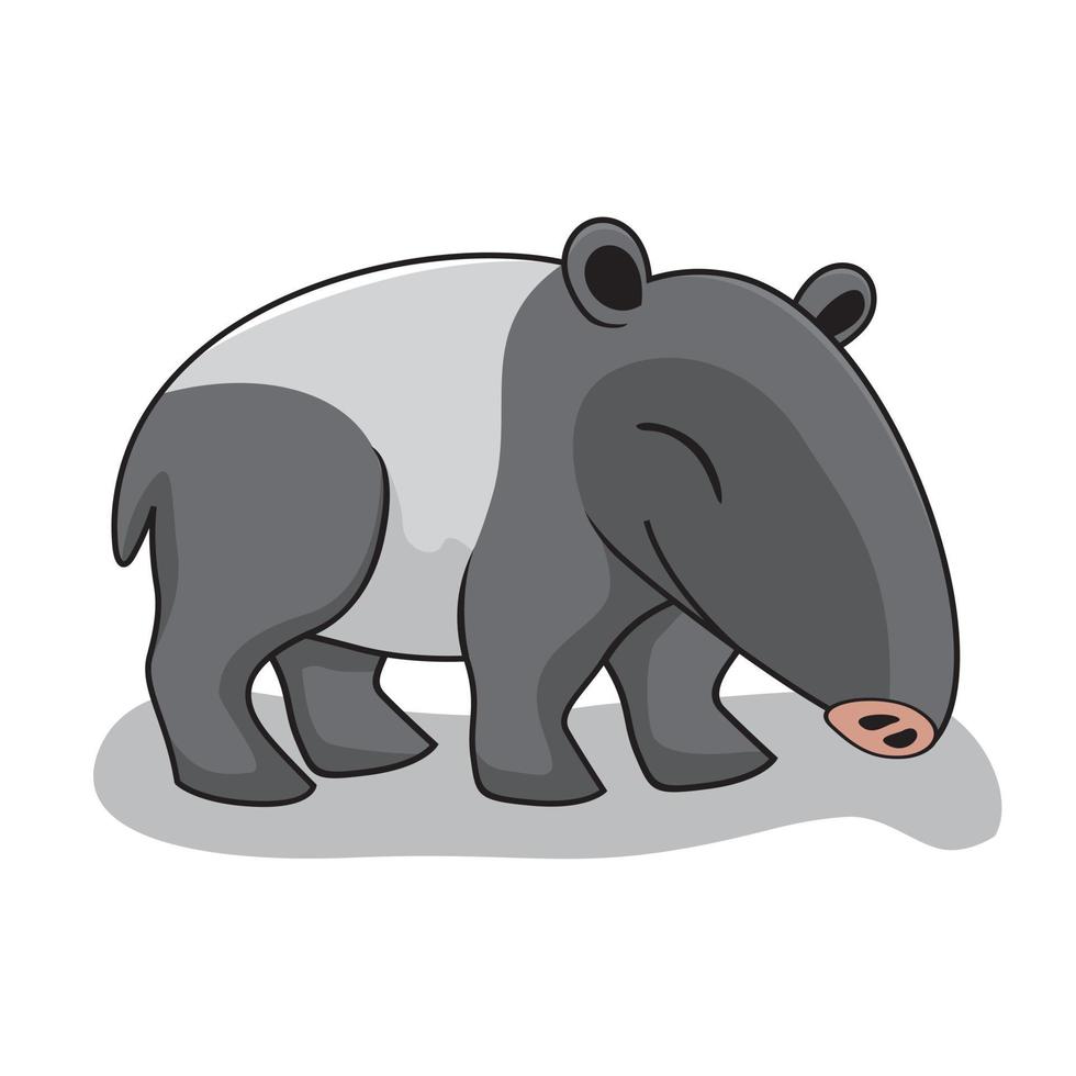 tapir cartoon ilustraciones vector