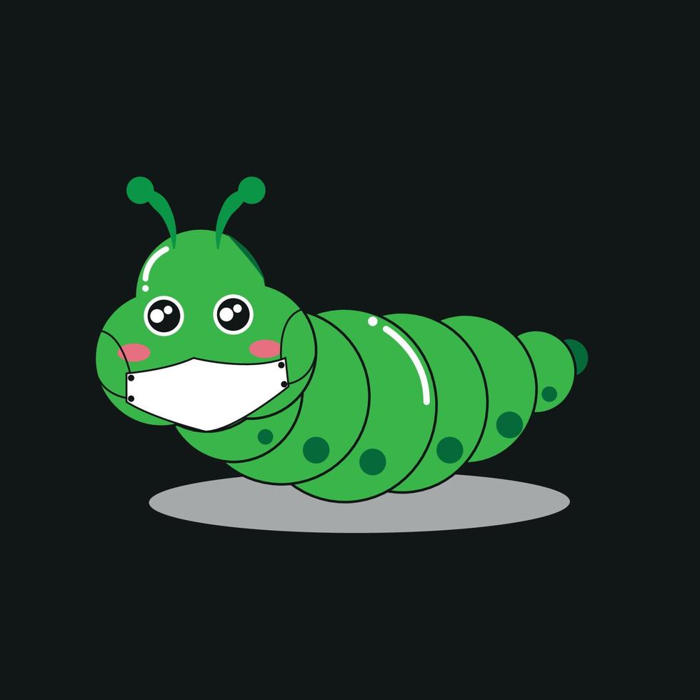 masked green caterpillar vector