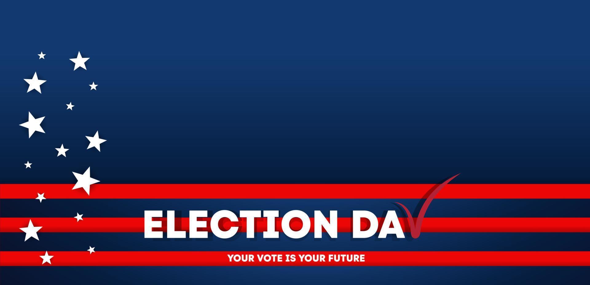 Diseño de banner de votación del día de las elecciones con espacio de copia vector