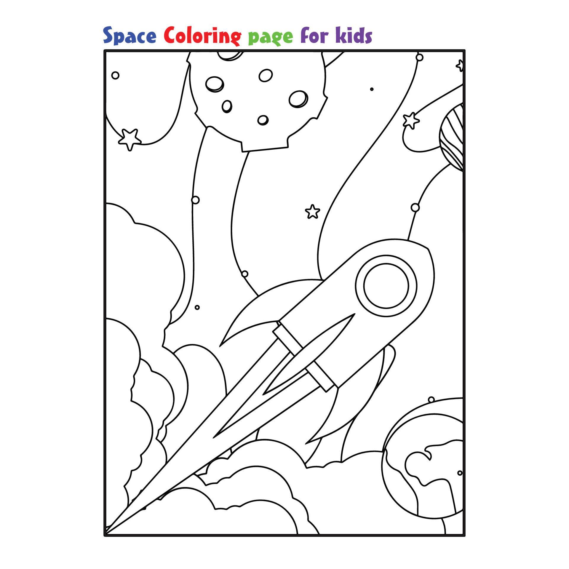 space travel coloring book 3778050 vector art at vecteezy