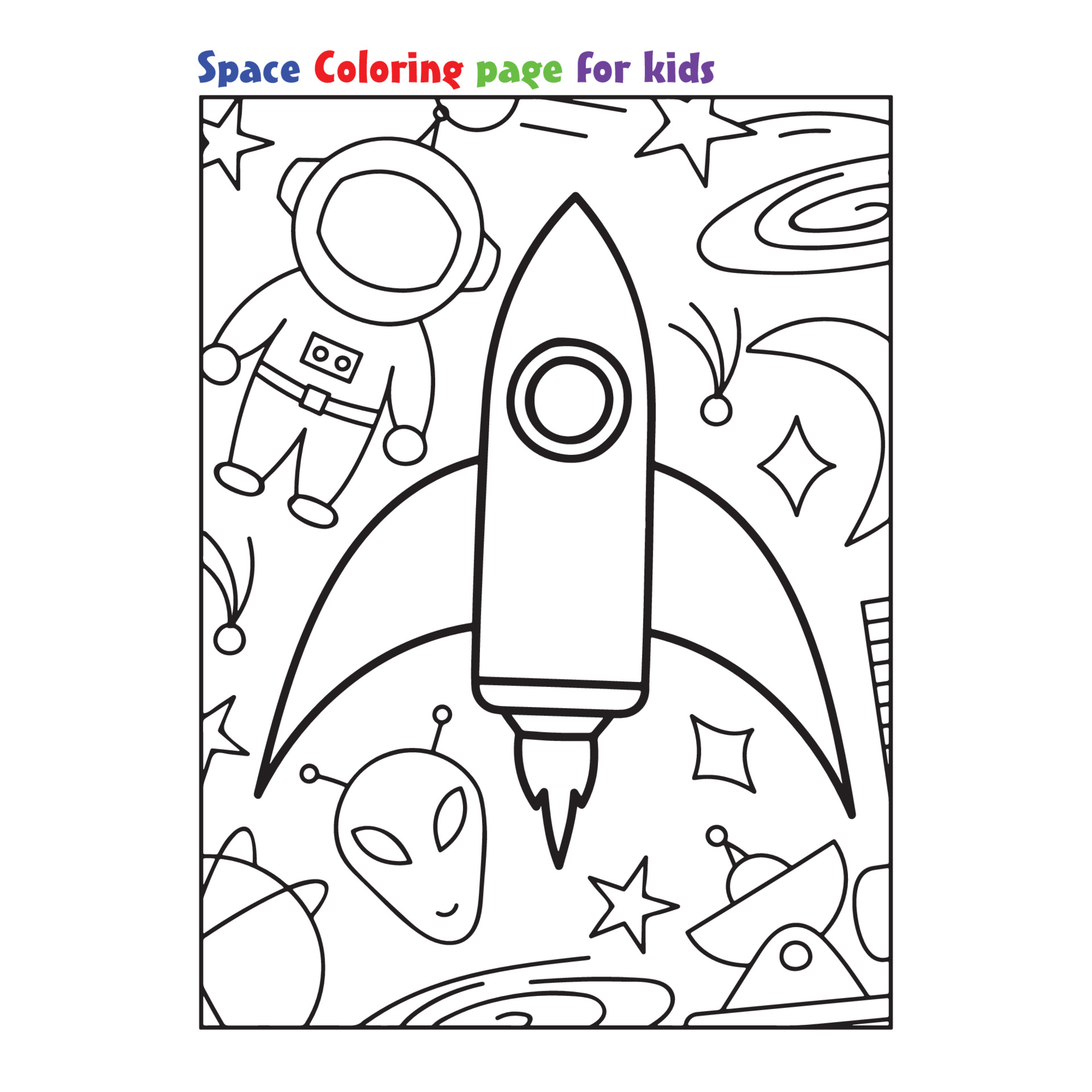 space travel coloring book