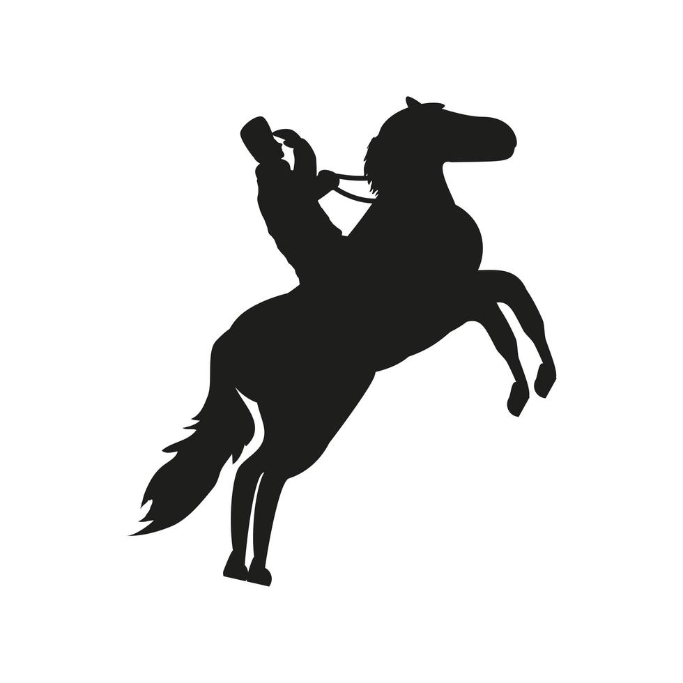 salute soldier riding horse vector