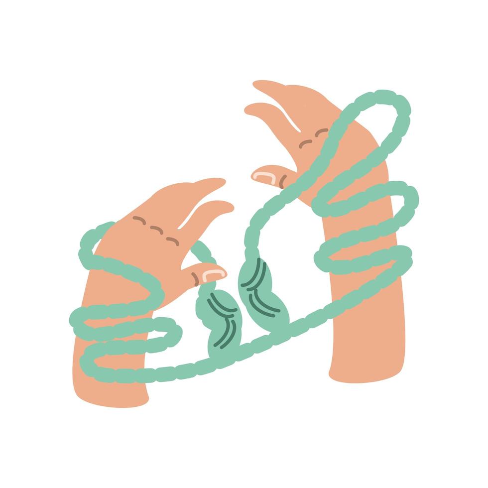 hands are knitting vector