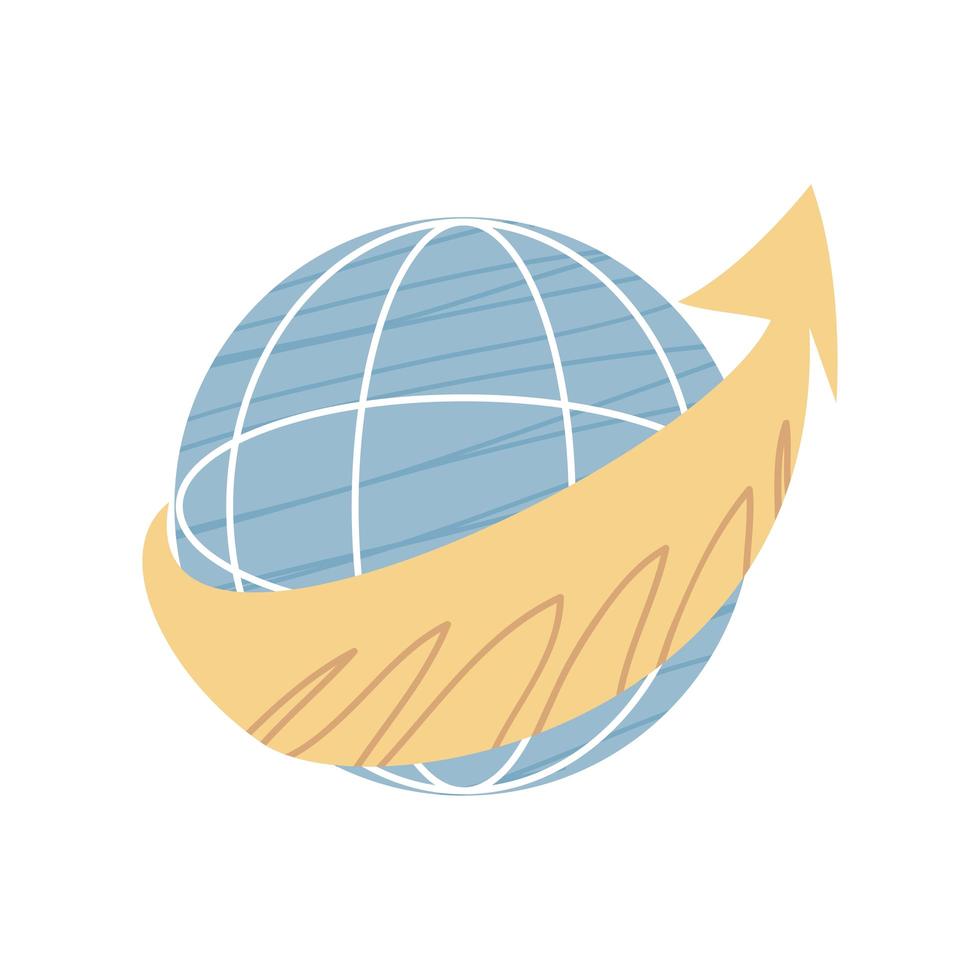 world with around arrow vector