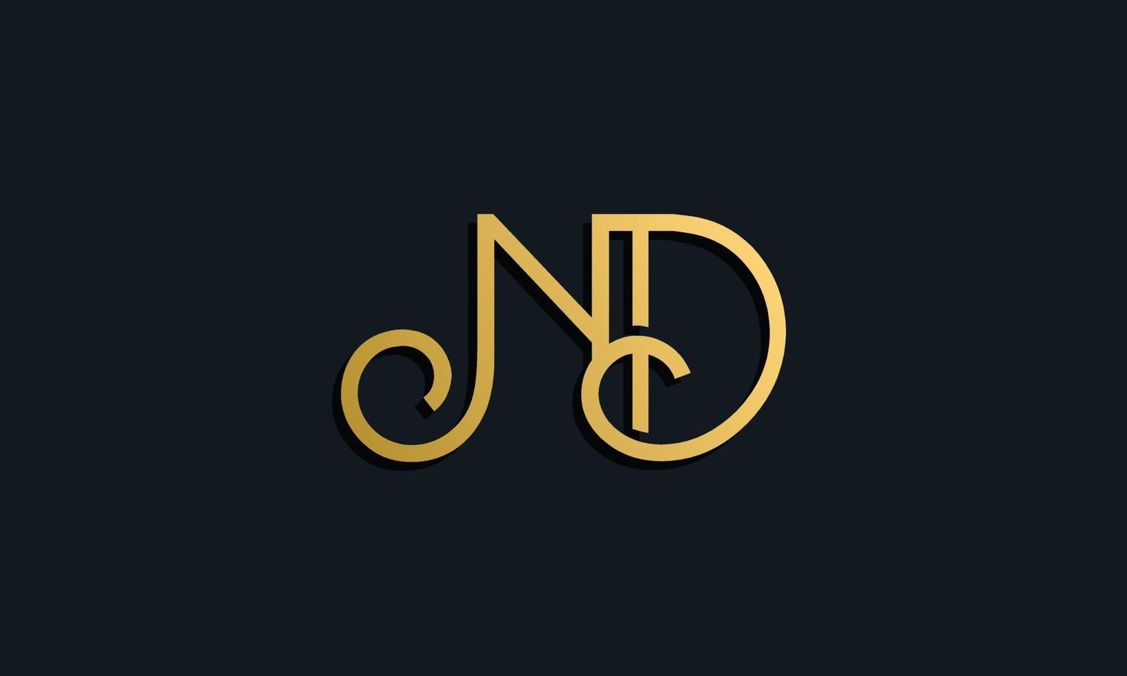 Luxury fashion initial letter ND logo. vector
