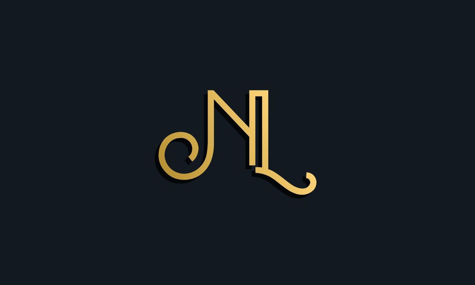 logotipo de la letra inicial nl de la moda de lujo. vector