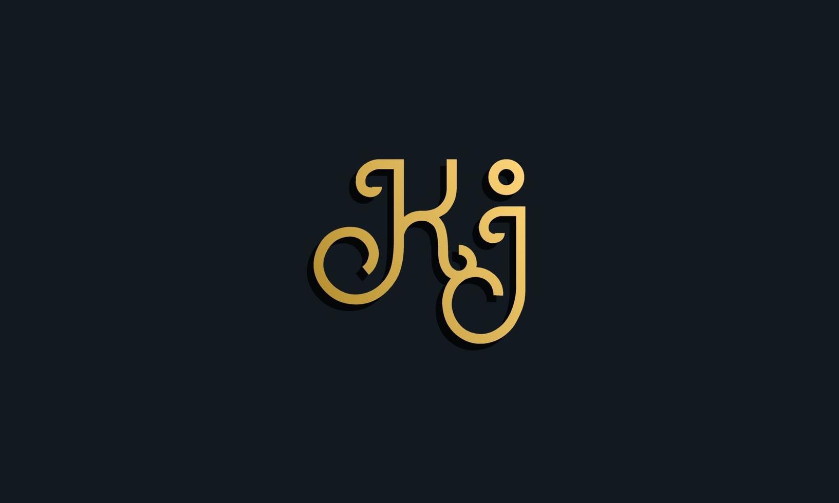 Luxury fashion initial letter KJ logo. vector