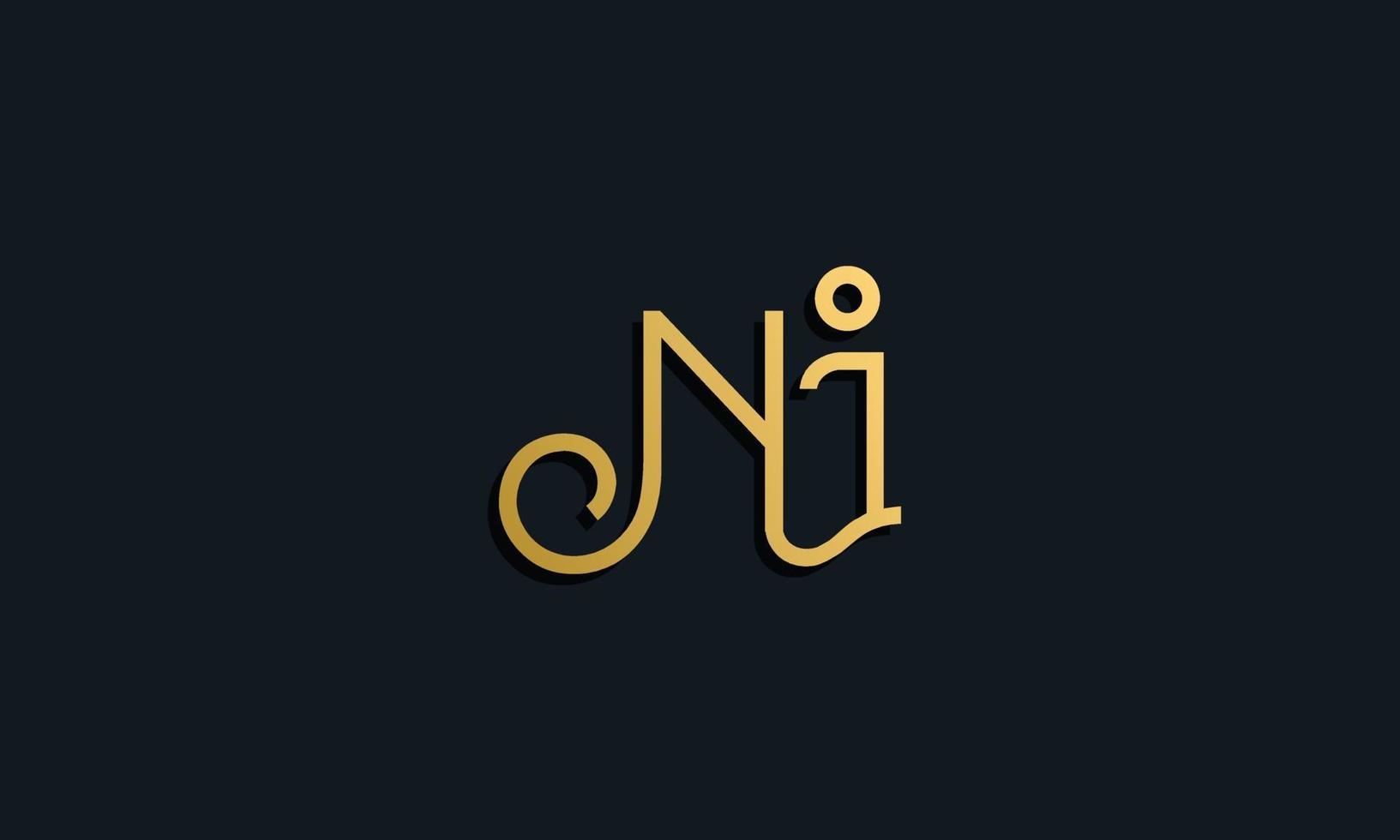 Luxury fashion initial letter NI logo. vector