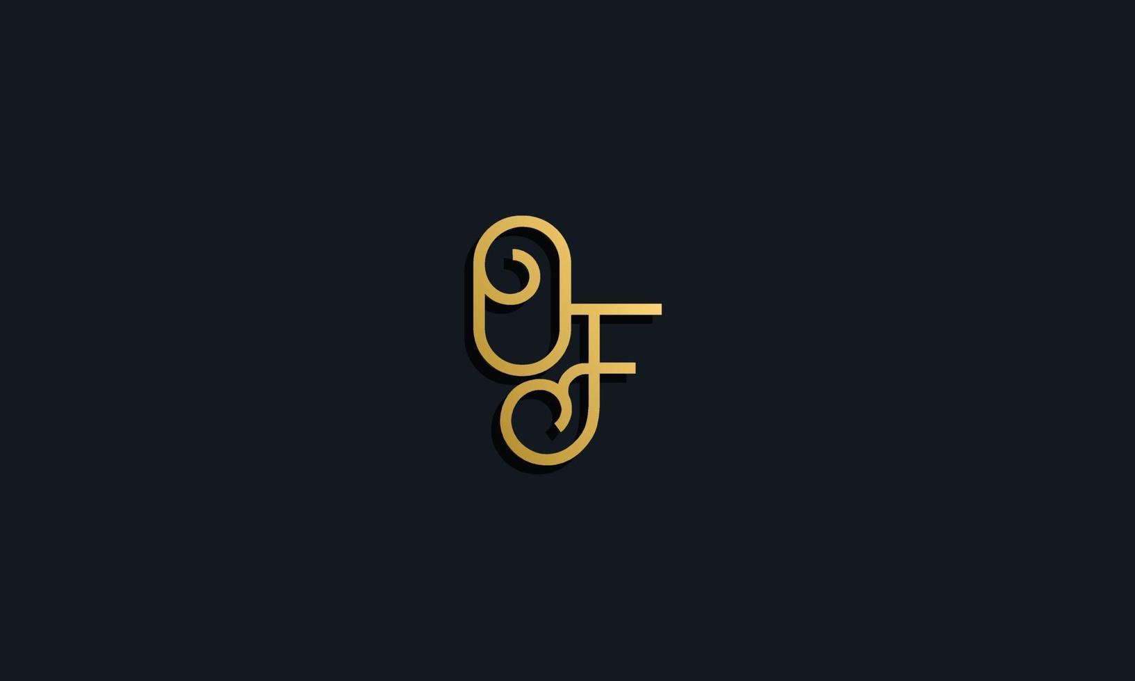 Luxury fashion initial letter OF logo. vector