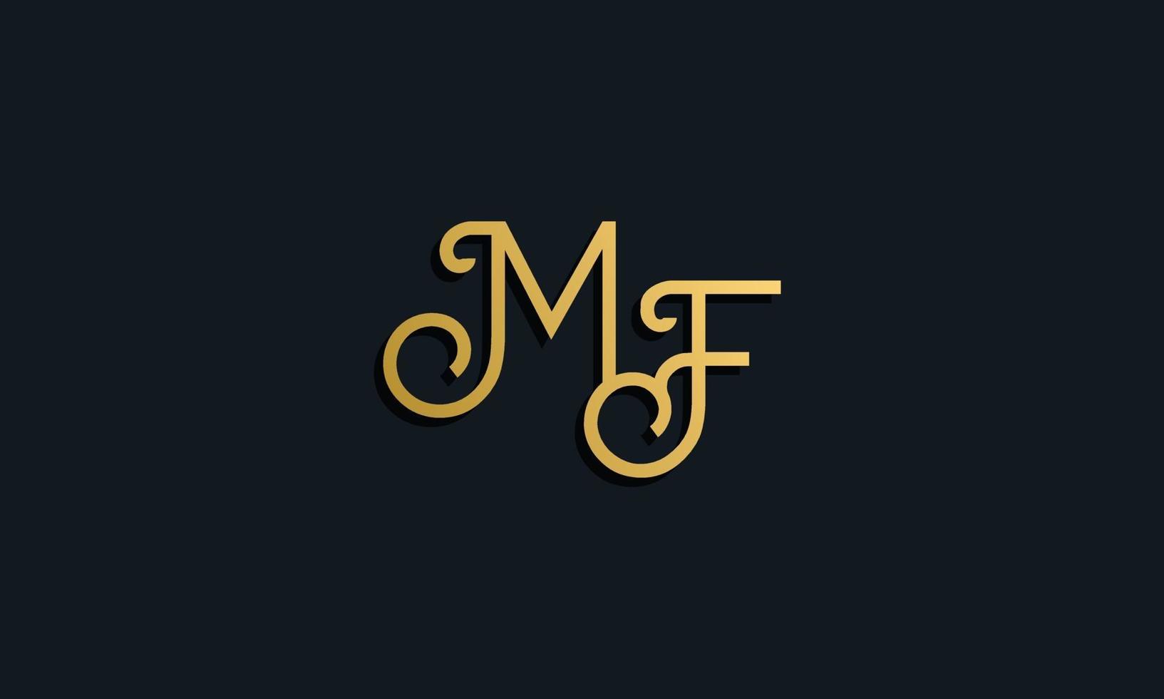 logotipo de letra inicial de moda de lujo mf. vector