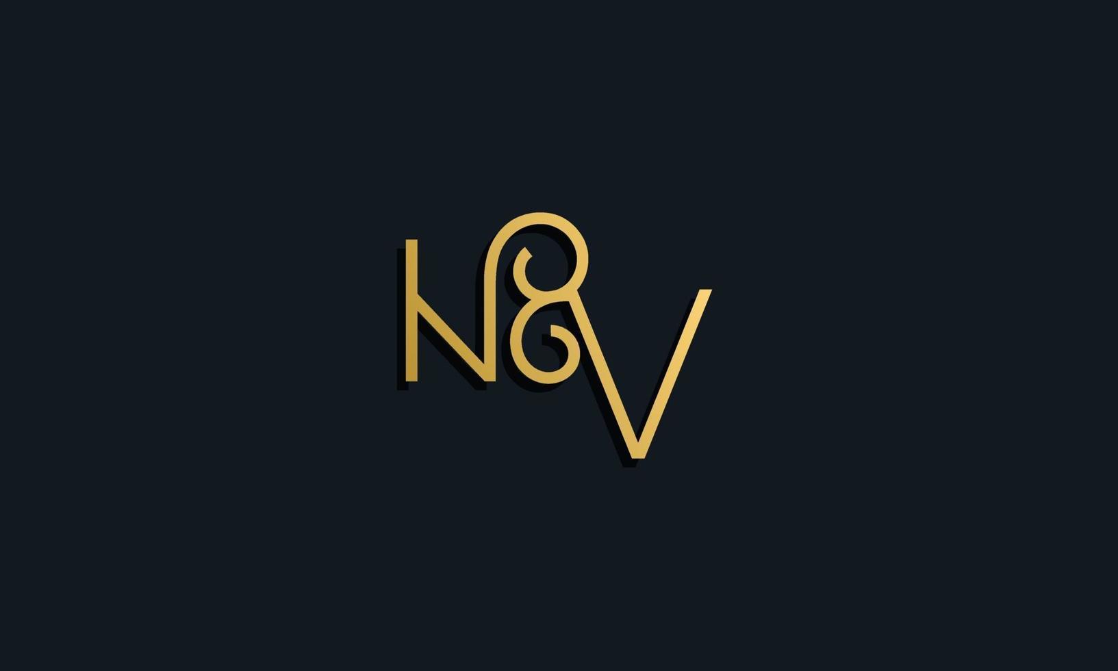 logotipo de nv de letra inicial de moda de lujo. vector