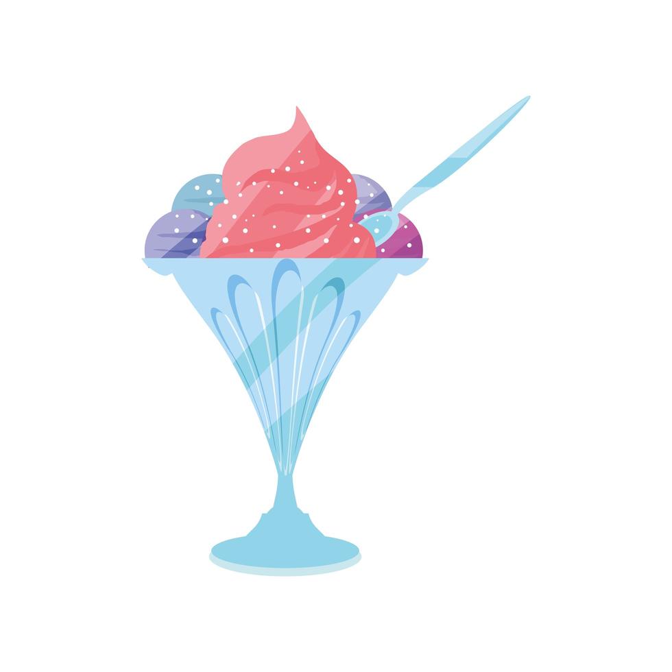 ice cream with spoon vector