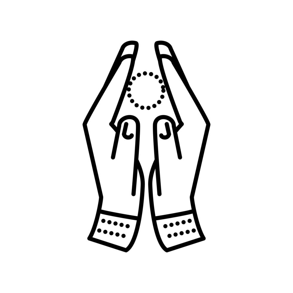 hands touching yoga vector