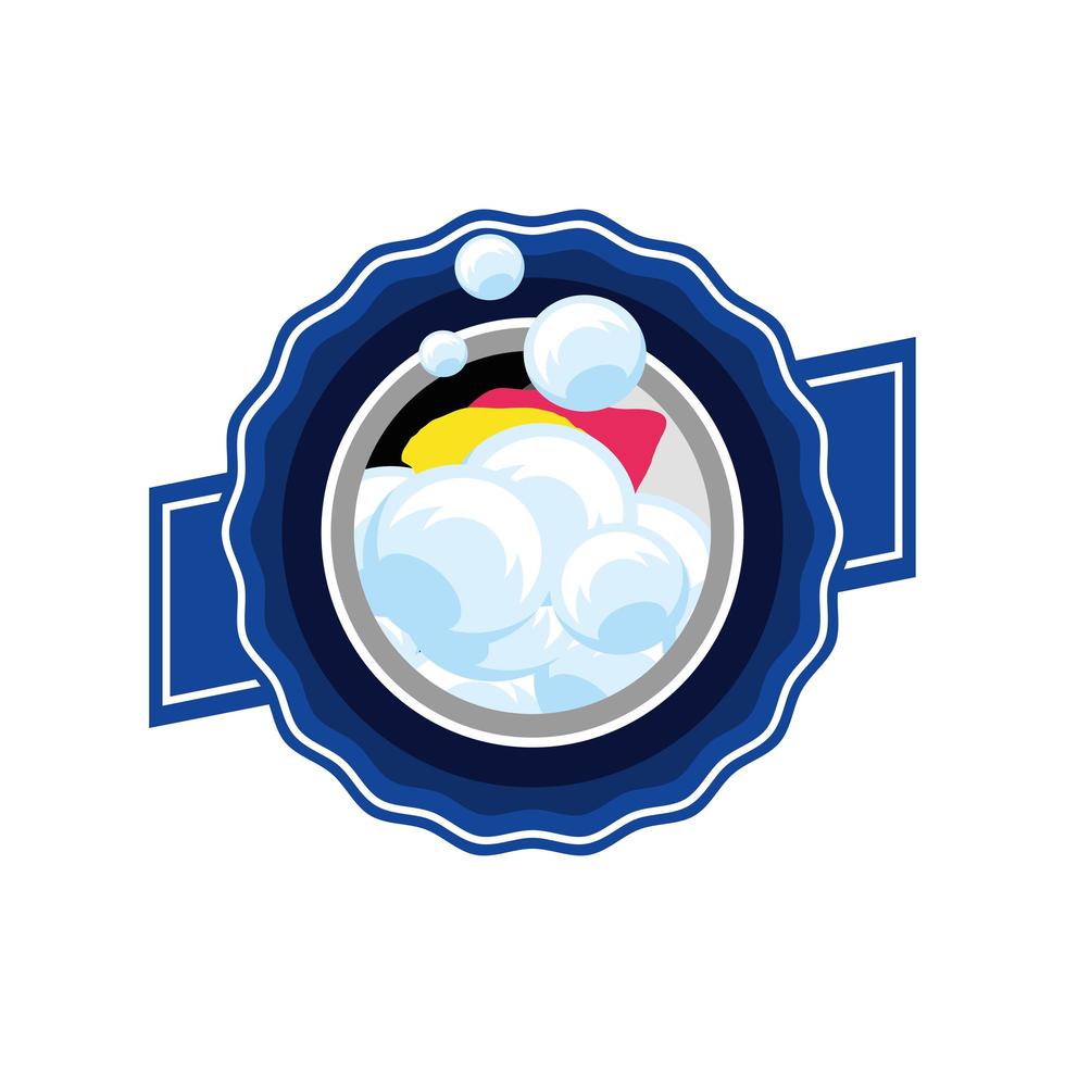 laundry wash bubbles vector