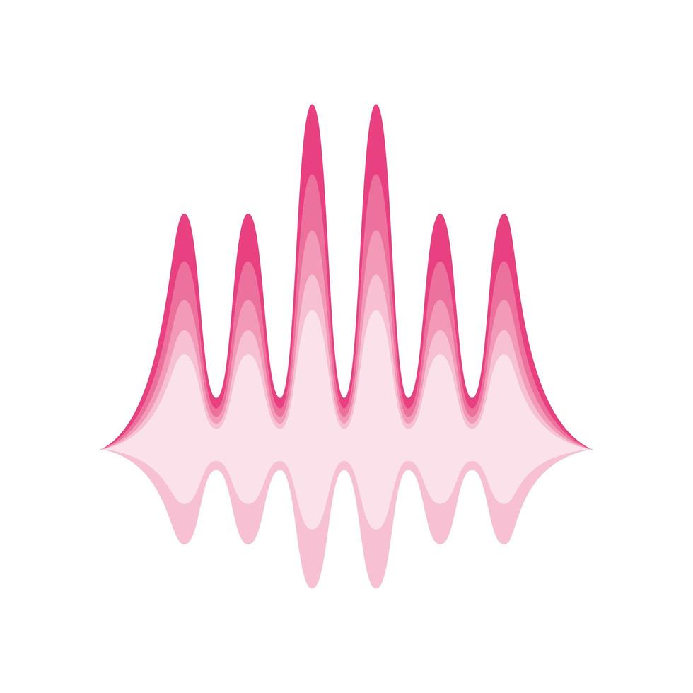 voice recognition, waves oscillating vector