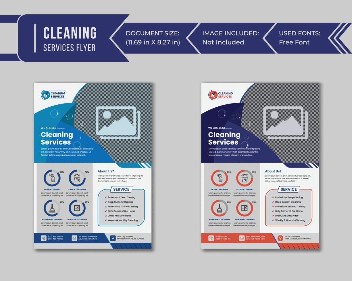 Cleaning Services Flyer Template Design vector