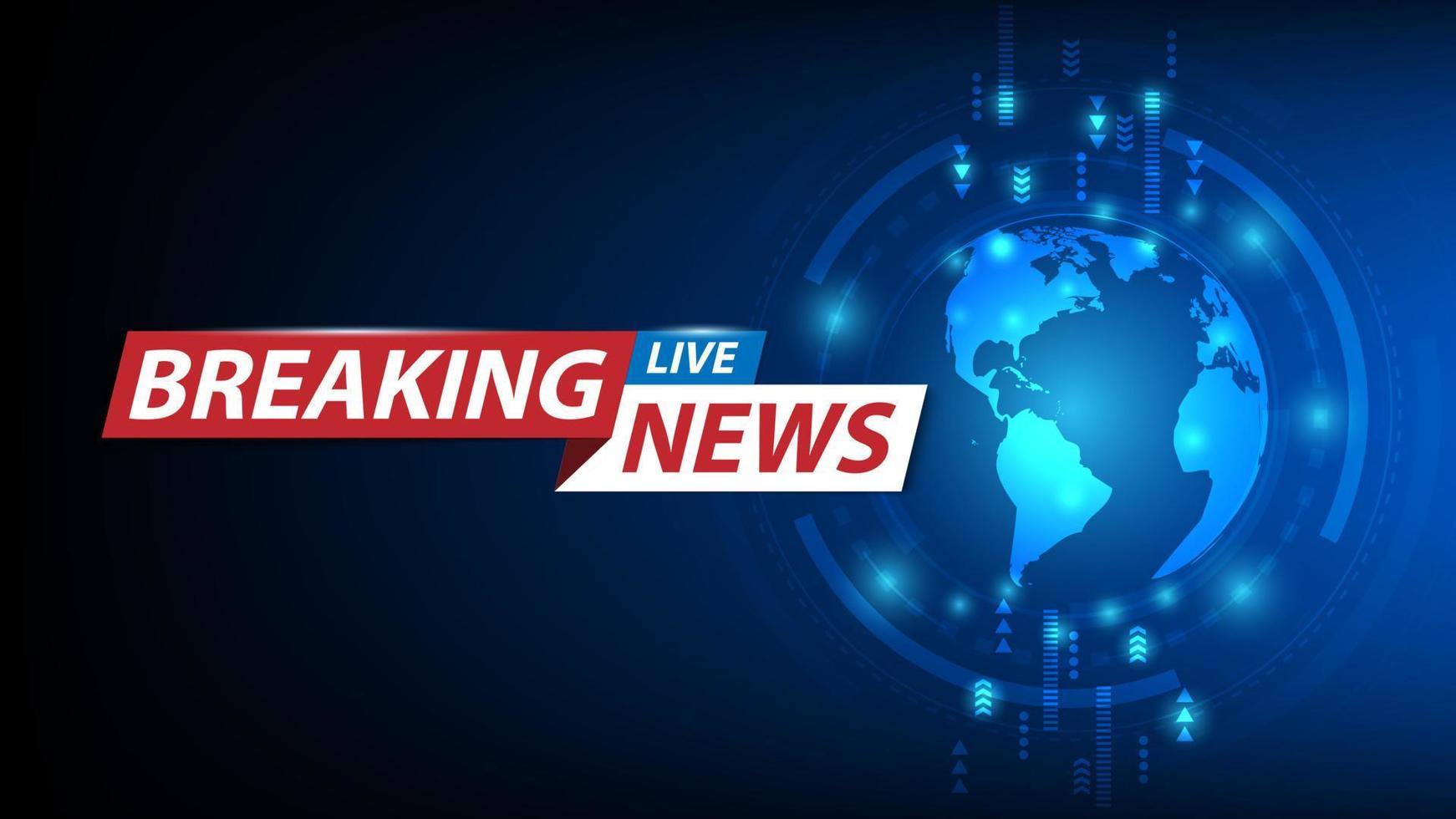 Breaking news background, TV channel news screensaver, vector illustration