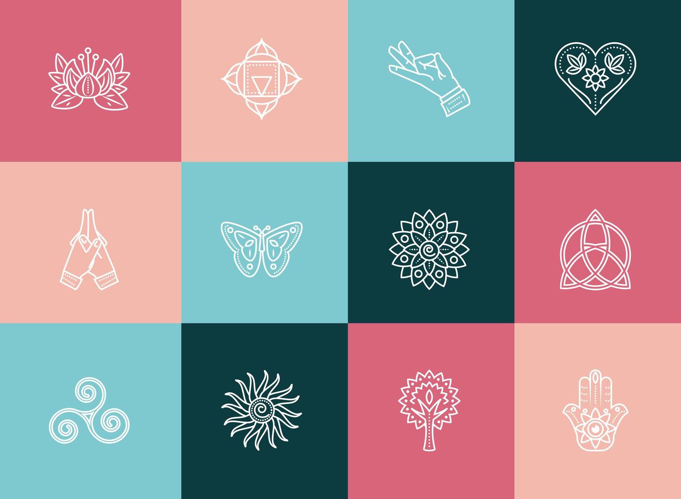 yoga chakra set vector